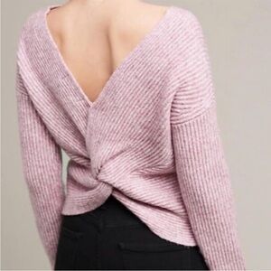 Anthropologie Angel of the North Twist Back Sweater